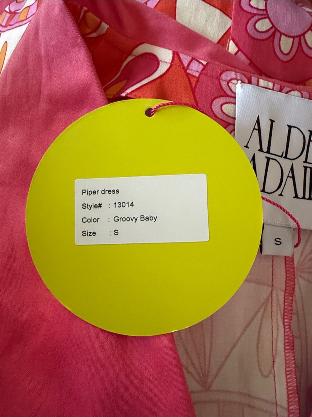 ALDEN ADAIR piper dress groovy baby S small pink NWT ruffle tiered - Picture 4 of 13